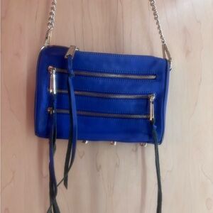 Rebecca Minkoff Cobalt Blue Crossbody Bag with Silver Accents